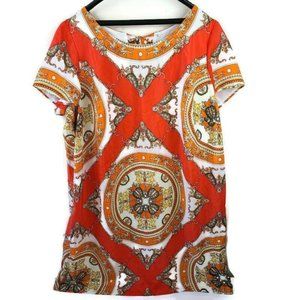 Danny & Nicole 20W Orange Boho 'X' Sheath Dress